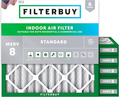 Filterbuy 18x18x2 Air Filter MERV 8 Essential Dust & Allergy Defense, by Filterbuy