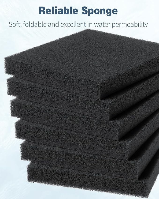 Pawfly 6 Pack Aquarium Bio Sponge Fitler Media, 6.3" x 5.5" x 0.8" Cut-to-Size - Image 3