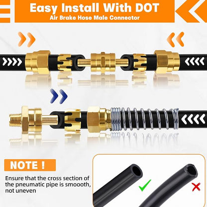 32PCS Brass DOT Air Brake Hose End Fitting Kit - Image 4