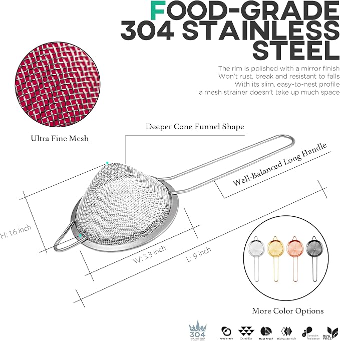 Homestia 3.3" Fine Mesh Strainer - Image 4