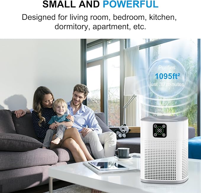 2 Pack Air Purifiers for Home Bedroom up to 2190ft², Honeyuan H13 HEPA Air - Image 4