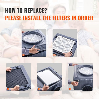 VEVOR Protective Pre Filters, 5 Pack, 15.75'' x 15.75'' Air Filter Replacement - Image 5