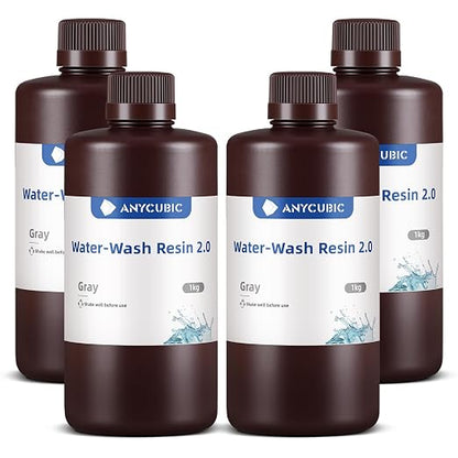ANYCUBIC Water Washable 3D Printer Resin 2.0 Bundle, 405nm High Precision by ANYCUBIC