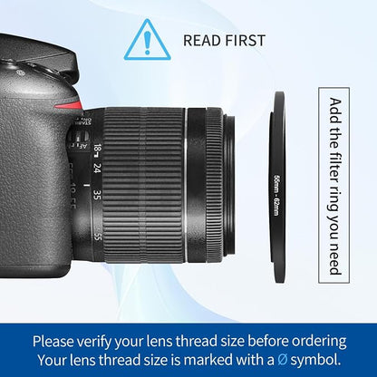 55-62mm Step-Up Ring Adapter, 55mm to 62mm Step Up Filter Ring - Image 4