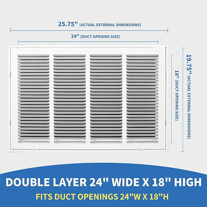 24x18 Return Air Grille, Return Air Vent Cover - Image 2