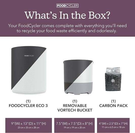 Food Cycler Eco 3 Compact Kitchen Food Recycler | Indoor Composter Bin - Image 2