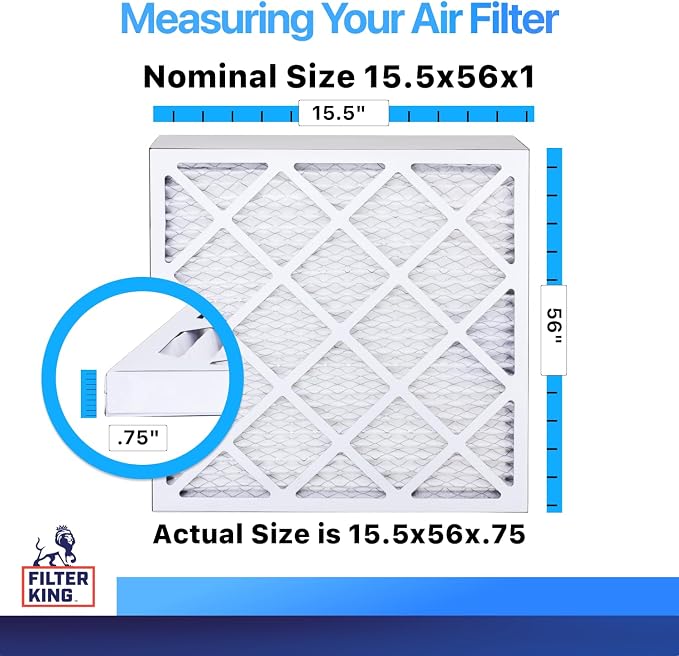 Filter King 15.5x56x1 Air Filter | 4-PACK | MERV 8 HVAC Pleated A/C Furnace - Image 2