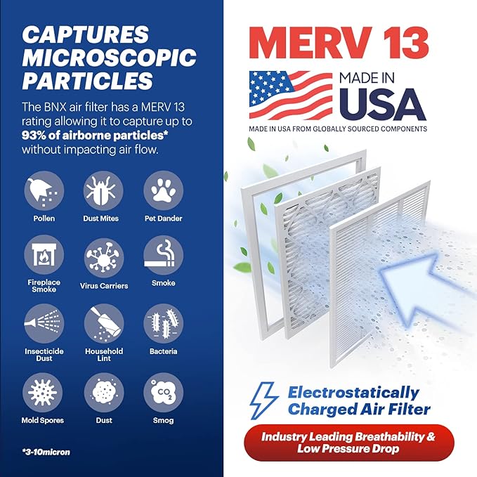 BNX TruFilter 16x16x1 Air Filter MERV 13 - Image 3