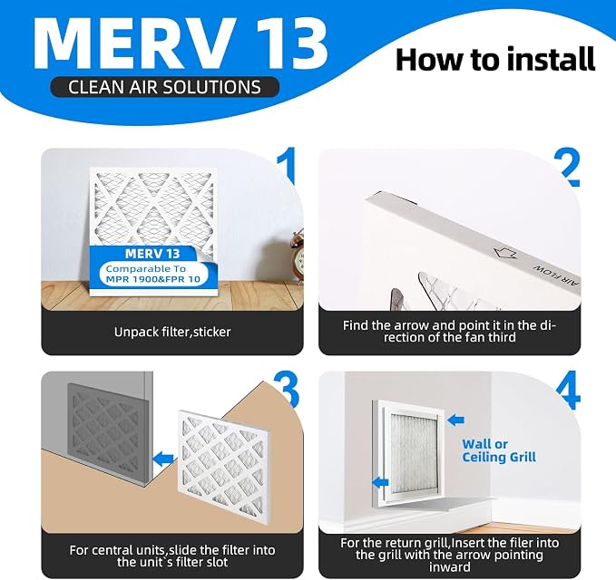 15x20x1 Air Filter, MPR 1900 & FPR 10, MERV 13 Pleated Air Filter - Image 4