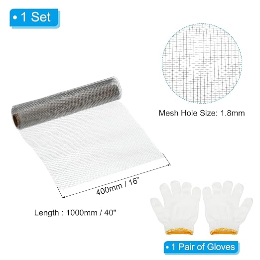 PATIKIL 40"L x 16"W Woven Wire Mesh, 12 Mesh 304 Stainless Steel Air Vent - Image 2