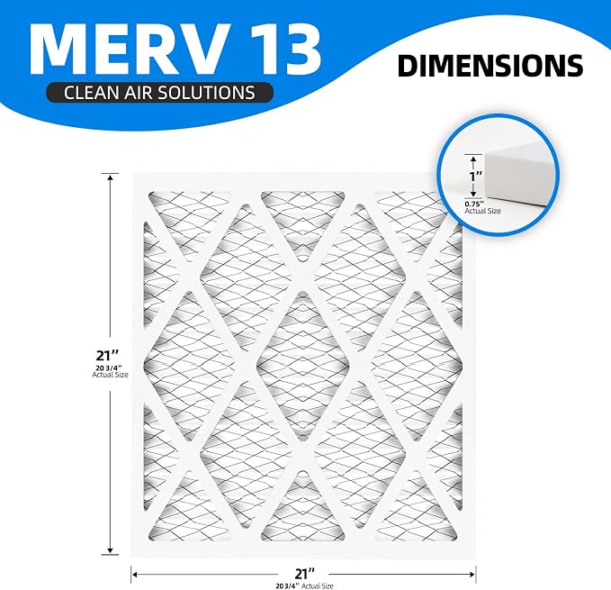 21x21x1 Air Filter, MPR 1900 & FPR 10, MERV 13 Pleated Air Filter - Image 3