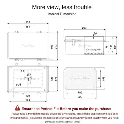 QILIPSU Waterproof Junction Box IP67 Outdoor Plastic Electrical Project - Image 6