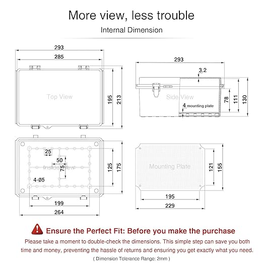 QILIPSU Junction Box IP67 Waterproof Plastic Electrical Enclosure Outdoor - Image 6