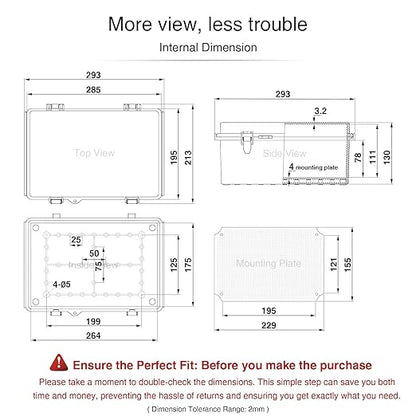 QILIPSU Junction Box IP67 Waterproof Plastic Electrical Enclosure Outdoor - Image 6