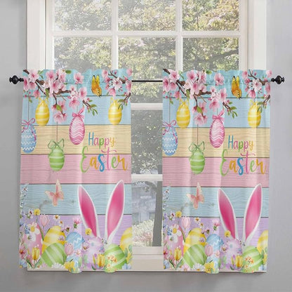 Colorful Easter Kitchen Curtains 54 Inches length, Spring Watercolor Bunny Egg - Image 2