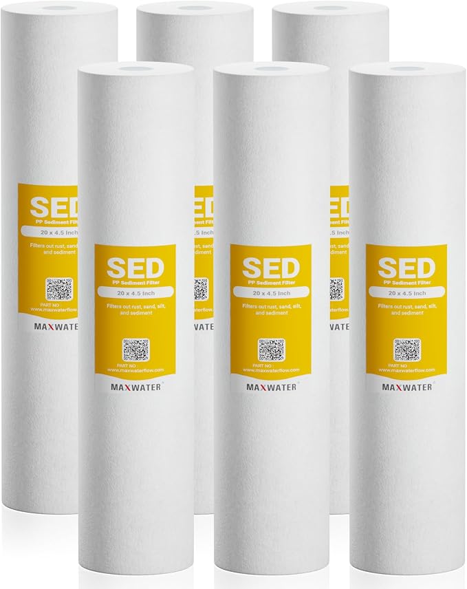 Max Water 10 Micron 20 x 4.5 Sediment Filter 20 inch Whole House BB Water by MaxWater