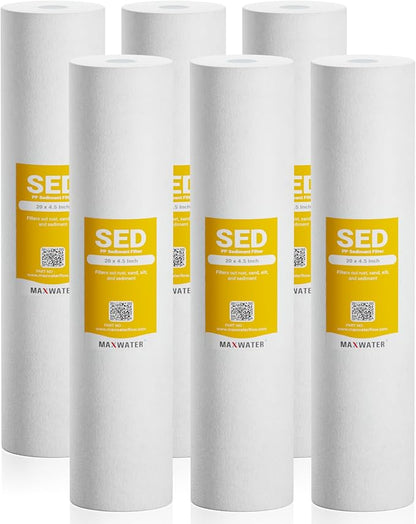 Max Water 10 Micron 20 x 4.5 Sediment Filter 20 inch Whole House BB Water by MaxWater