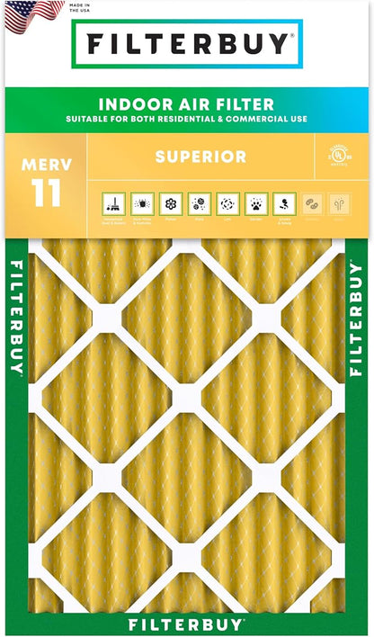 Filterbuy 16x24x2 Air Filter MERV 11 Superior Pet & Allergy Defense, by Filterbuy