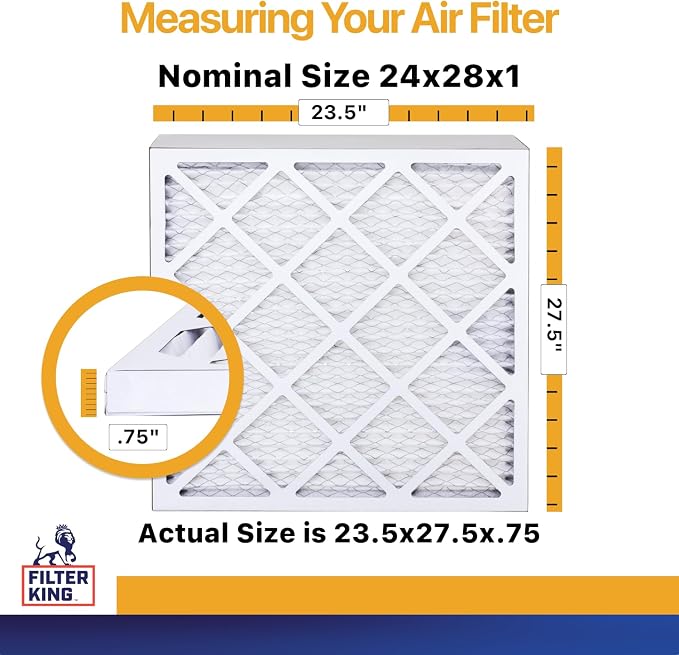 Filter King 24x28x1 Air Filter | 6-PACK | MERV 13 HVAC Pleated A/C Furnace - Image 2