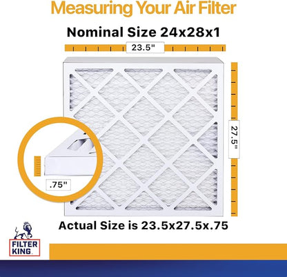 Filter King 24x28x1 Air Filter | 6-PACK | MERV 13 HVAC Pleated A/C Furnace - Image 2