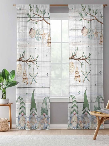 Sheer Curtains 108 Inches Long, Sage Green Gnomes Semi Sheer Curtains Light - Image 5