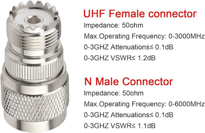10 Pack N Male to UHF Female SO-239 Connector Adapter N Connector to PL-259 - Image 4