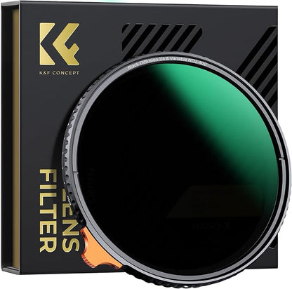 K&F CONCEPT 55mm Black Diffusion Mist 1/4 Effect & Variable ND2-400 Neutral by KFCONCEPT