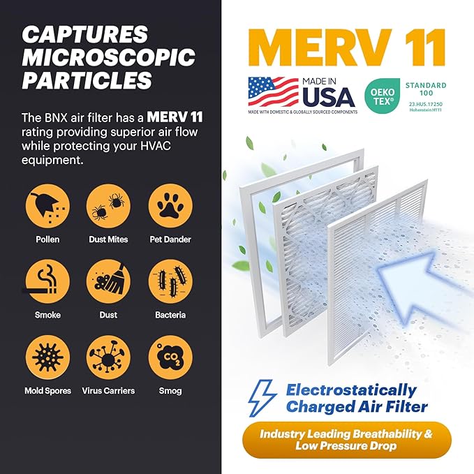 BNX TruFilter 16x25x2 Air Filter MERV 11 - Image 3