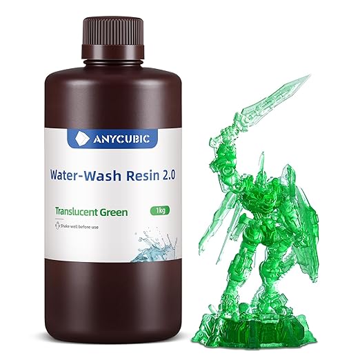 ANYCUBIC Water Washable 3D Printer Resin 2.0, 405nm High Precision 3D Resin by ANYCUBIC