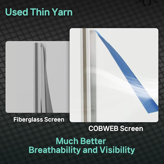 Premium Window Screen Replacement DIY KIT 39" 51" Blocks Rain, Pet Scratch - Image 7