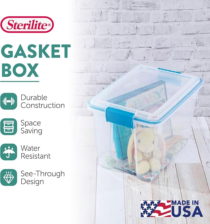 Sterilite 24-Pack Gasket Box, Weather-Resistant Storage Bins - Image 2