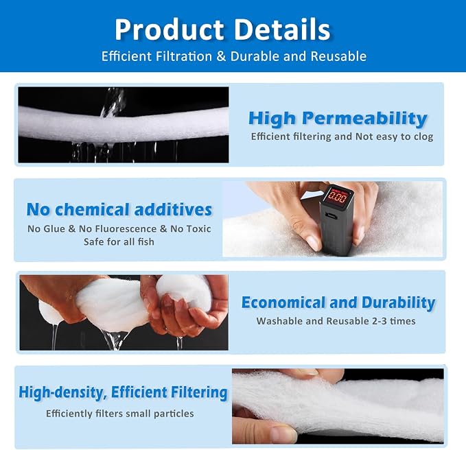 2" Thick Koi Pond Filter Pad, Pond Filter Media, Pond Filter Material White - Image 2