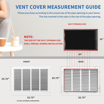 24x18 Return Air Grille, Return Air Vent Cover - Image 4