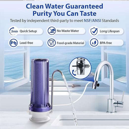 iSpring CKC1C-NC Countertop Water Filter, Drinking Water Filtration System - Image 4