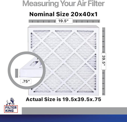 Filter King 20x40x1 Air Filter | 4-PACK | Carbon MERV 8 HVAC Pleated A/C - Image 2