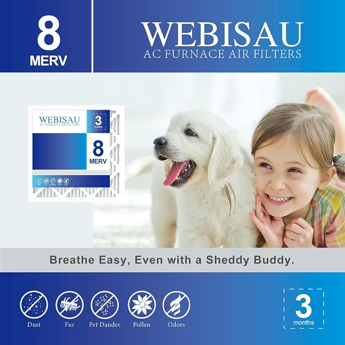 14x14x1 Air Filter MERV 8 MPR 600 2Pack Pleated HVAC AC Furnace Air Filters - Image 2
