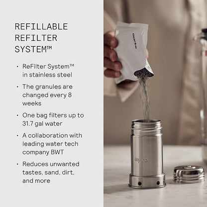 Aarke Purifier Regular 1.18L Glass Pitcher Bundle w/Steel Filter, 3 Enriched + - Image 3