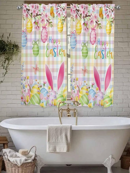 Happy Easter Living Room Curtains 72 Inches length, Spring Bunny Colorful Eggs - Image 7
