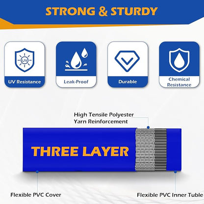 1.5" x 100 ft Discharge Hose for Swimming Pools, Heavy Duty PVC Lay Flat Water - Image 4