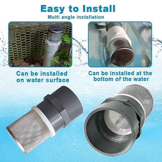 1.5 inch Stainless Steel Filter Cover Connected to 1.5 inch/DN40 Grey PVC - Image 6