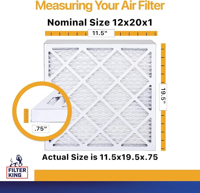 Filter King 12x20x1 Air Filter | 6-PACK | MERV 13 HVAC Pleated A/C Furnace - Image 2