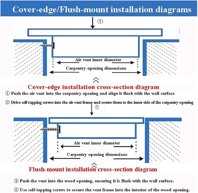 Drywall Access Panel with Filter, Aluminum Air Vent Cover, Removable Shutter - Image 6
