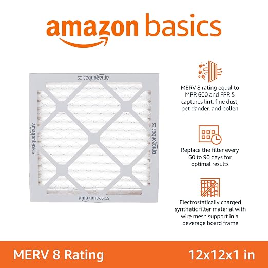 Amazon Basics 12x12x1 Air Filter 6 Pack, MERV 8 AC Furnace Filters - Image 2