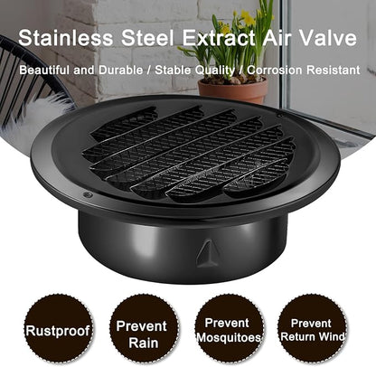 Zonon 18 Pcs Stainless Steel Soffit Vents 4 Inch Round Dryer Vent Cover - Image 4
