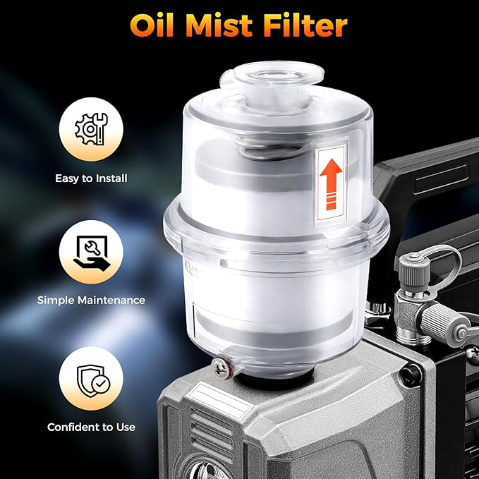 Vacuum Pump Oil Mist Filter, KF25 Quick Release Flange 95% Filtration, PC Clear - Image 5