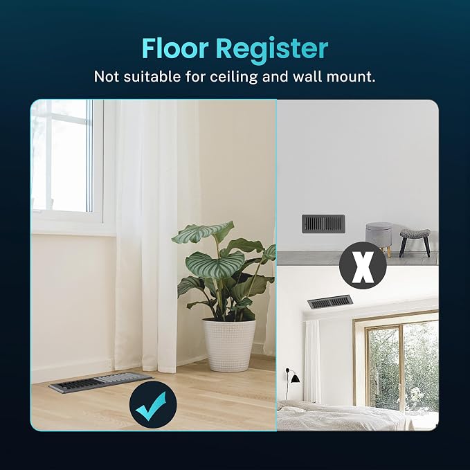 Floor Register 4 x 10 Inch, HG Power 4 Pack Heavy Duty Floor Vent Covers - Image 8