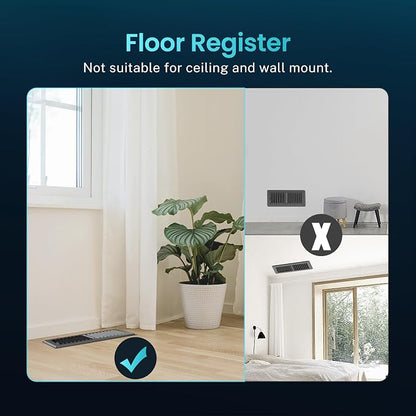Floor Register 4 x 10 Inch, HG Power 4 Pack Heavy Duty Floor Vent Covers - Image 8