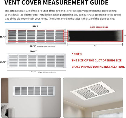 30x14 Return Air Grille, Air Return Vent Cover, Flat Vent Cover, Rejillas De - Image 4