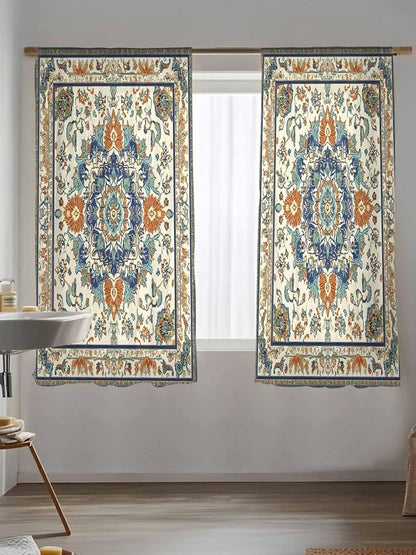 Sheer Curtains 72 Inches Long, Southwest Farmhouse Semi Sheer Curtains Light - Image 5