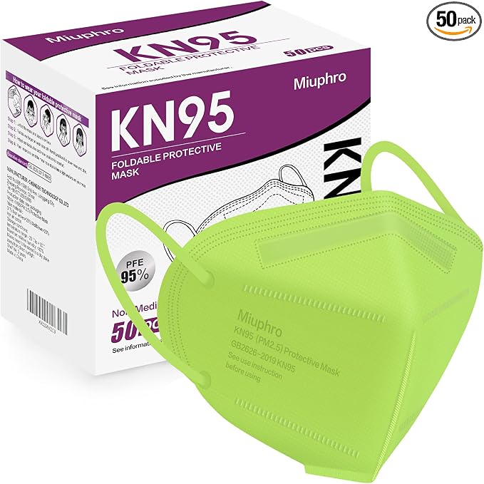 Miuphro KN95 Face Mask 50 Pack, Disposable Respirator Masks, 5 Layer Design by Miuphro